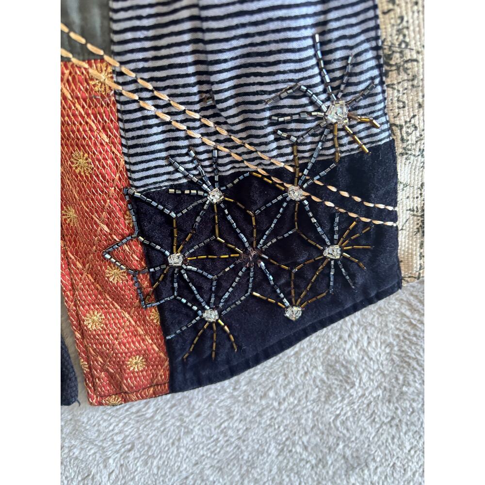 Indigo Moon Patchwork Mixed Media Blazer Size M H… - image 14